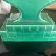 Set of 2 Art Deco candlesticks in green earthenware
