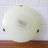 Mid-century wall or ceiling lamp made of glass with a graphic pattern