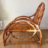 Pair of rattan armchairs 50s