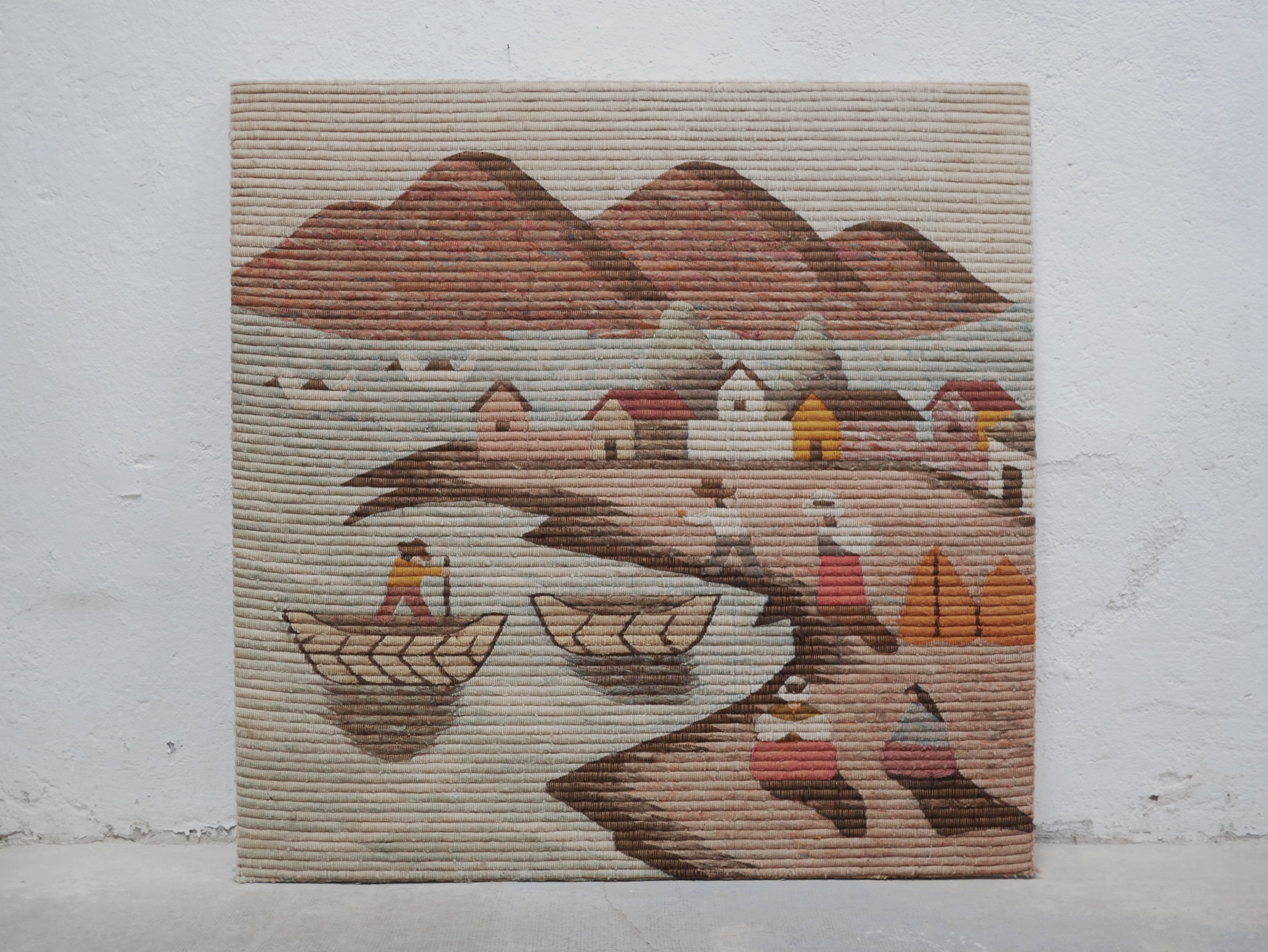 Vintage wool wall tapestry