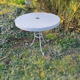 Old iron garden table