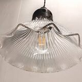 Large holophane industrial glass lamp from the 20s