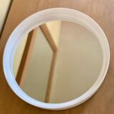 Vintage Belgian white round mirror