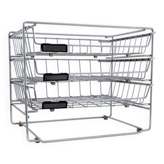 Chrome steel mail sorter, 70s design