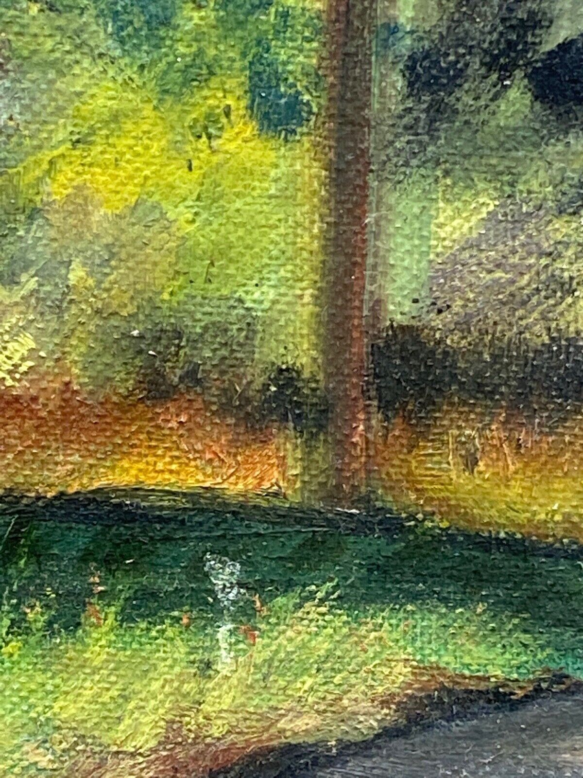 Huile sur carton par alice warder xxe sous bois
