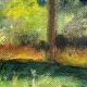 Huile sur carton par alice warder xxe sous bois