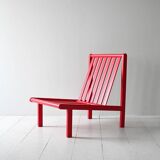 Chaise scandinave vintage rouge cerise