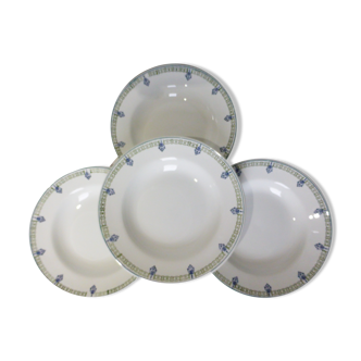 4 assiettes creuses vintage St Amand