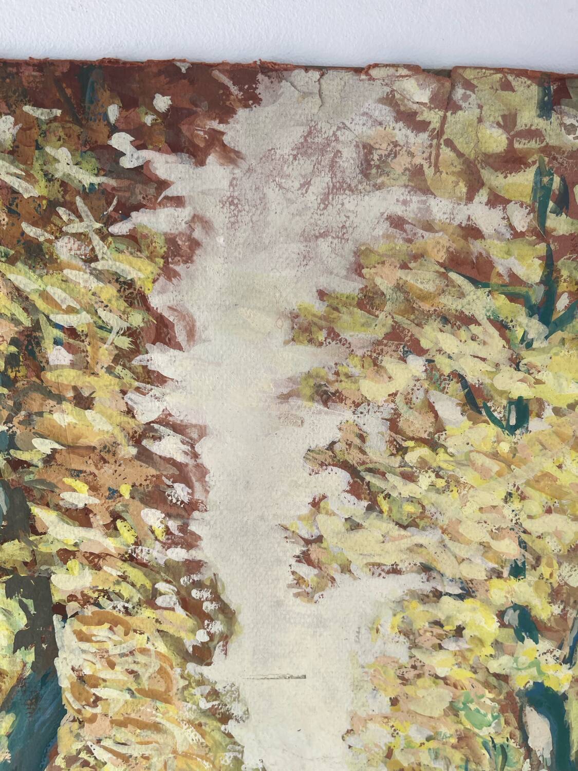 Bright walk, oil on paper signed Vero Cim.