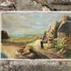 Pointe de Primel in Trégastel, oil painting on old cardboard