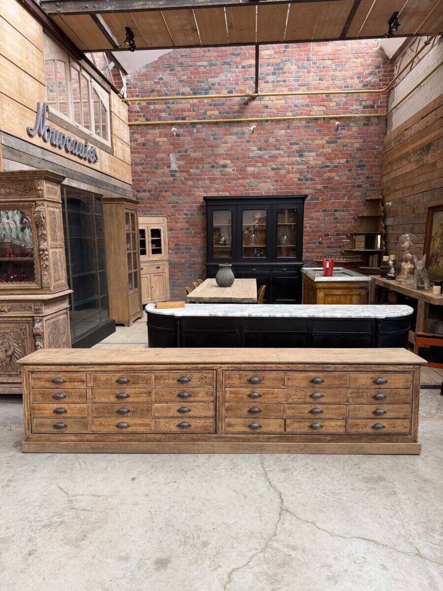 Large workshop furniture transformed into a TV unit.
