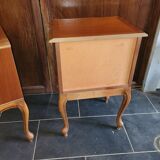 Pair of Louis XV style oak bedside table