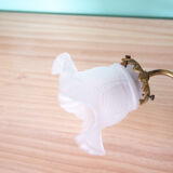 Golden opaline gooseneck wall lamp