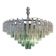 Vintage Green “Quadriedro” and Clear Triedro Murano Style Glass Chandelier