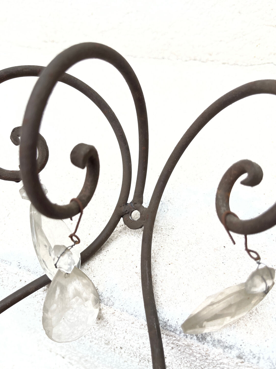 Set of 2 iron sconces and glass tassels