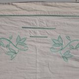 Drap ancien lin coton broderie 268X207