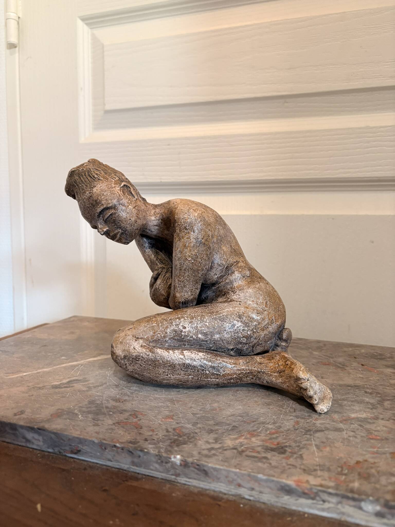 Sculpture Statue Terre Cuite Poterie Nu Féminin abstrait Femme Art Africain