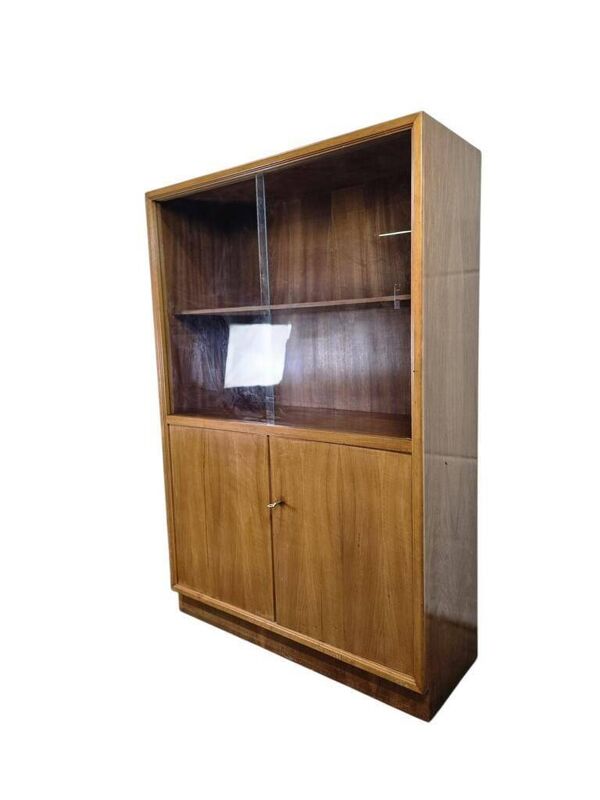 Vitrine/bibliothèque/bibliothèque vintage en bois