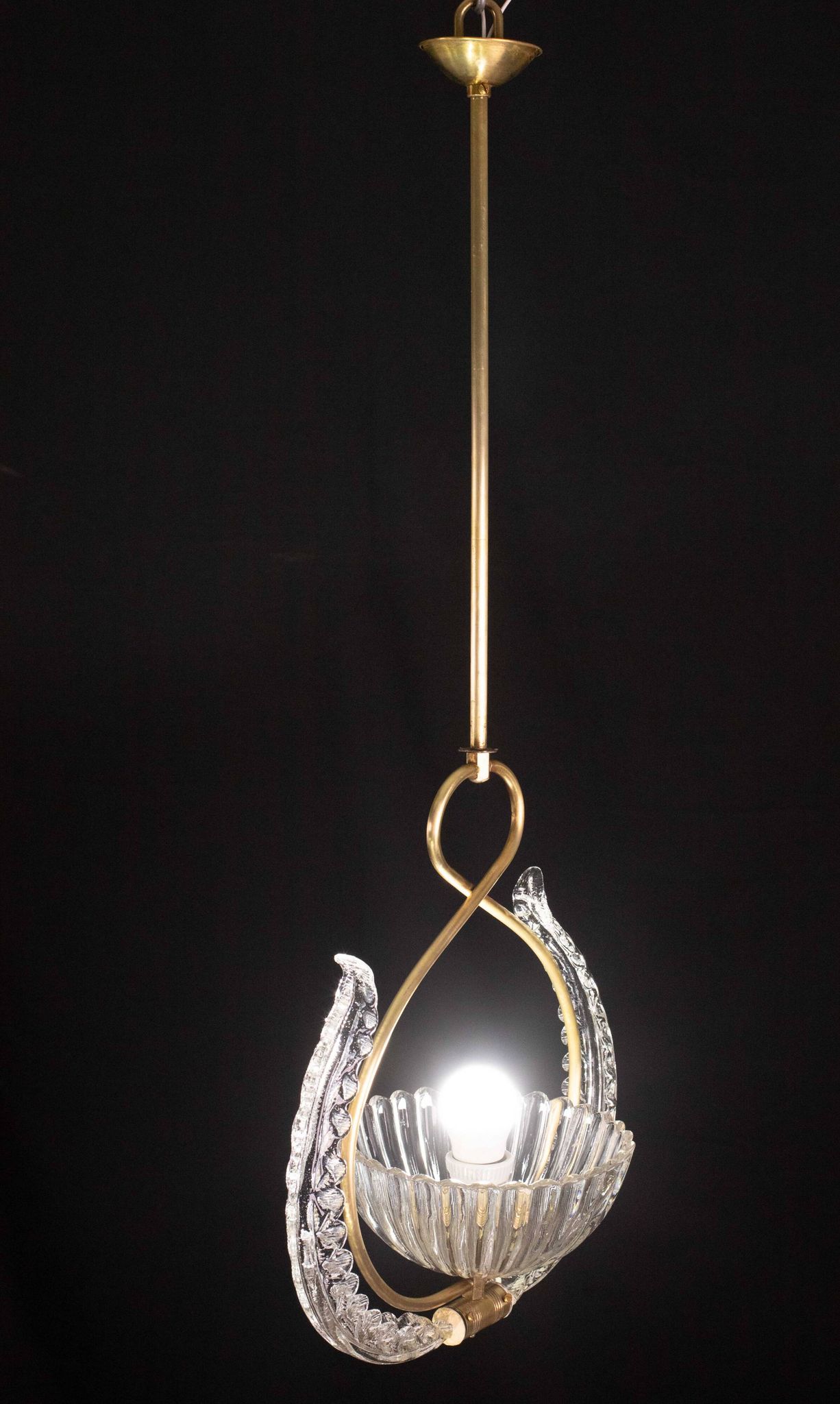 Elegant Art Deco Barovier and Toso chandelier, 1940s
