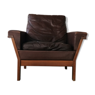 Fauteuil en cuir design 1980