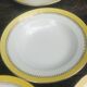 Set of thirteen old porcelain soup plates signed "Biarritz"