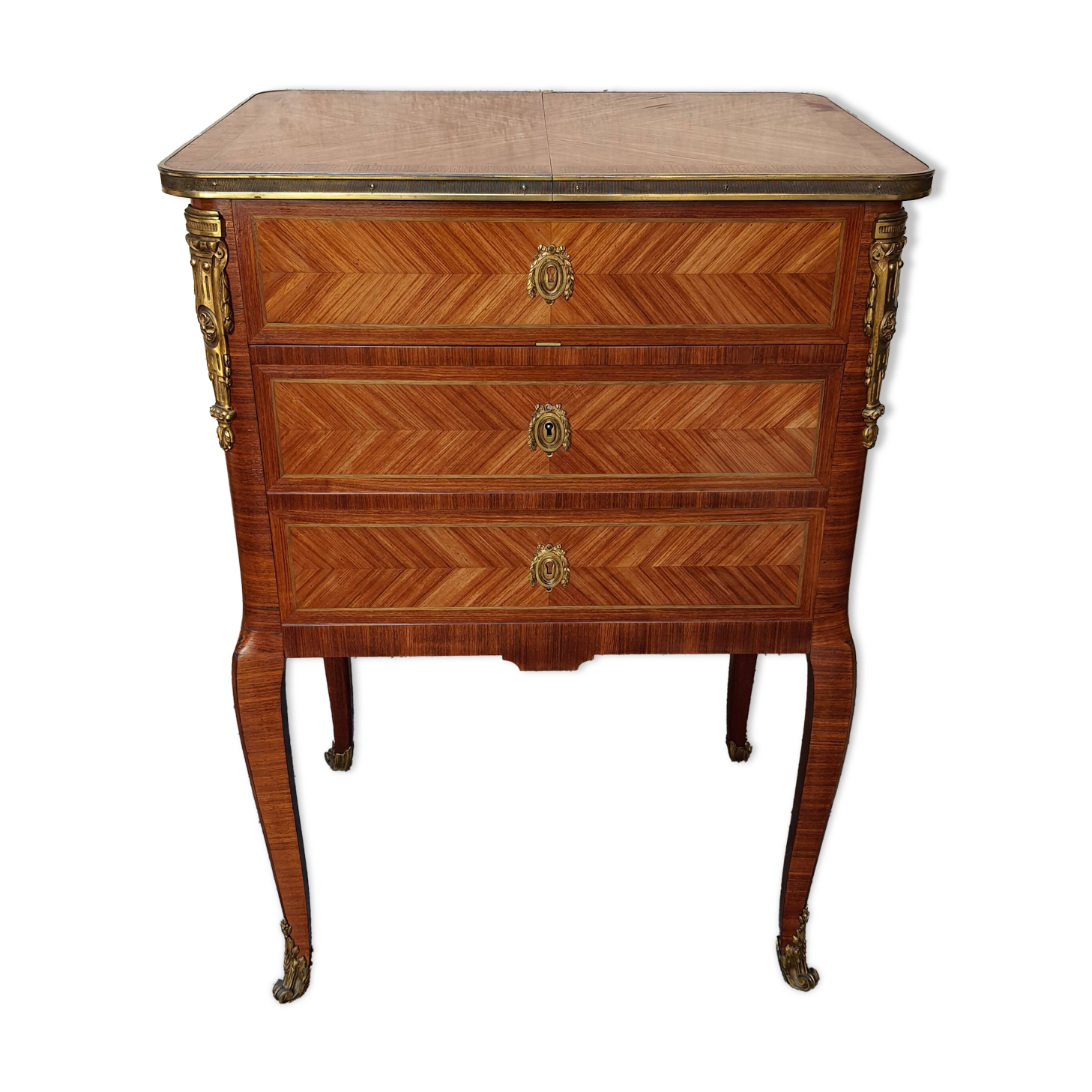 Louis XV Marquetry Bar Cabinet