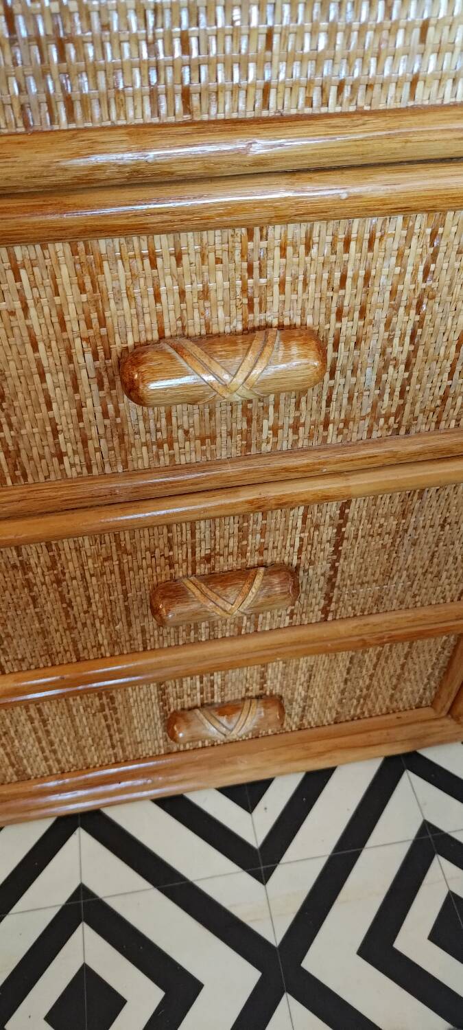 Rattan chest of drawers from the 70s-80s
