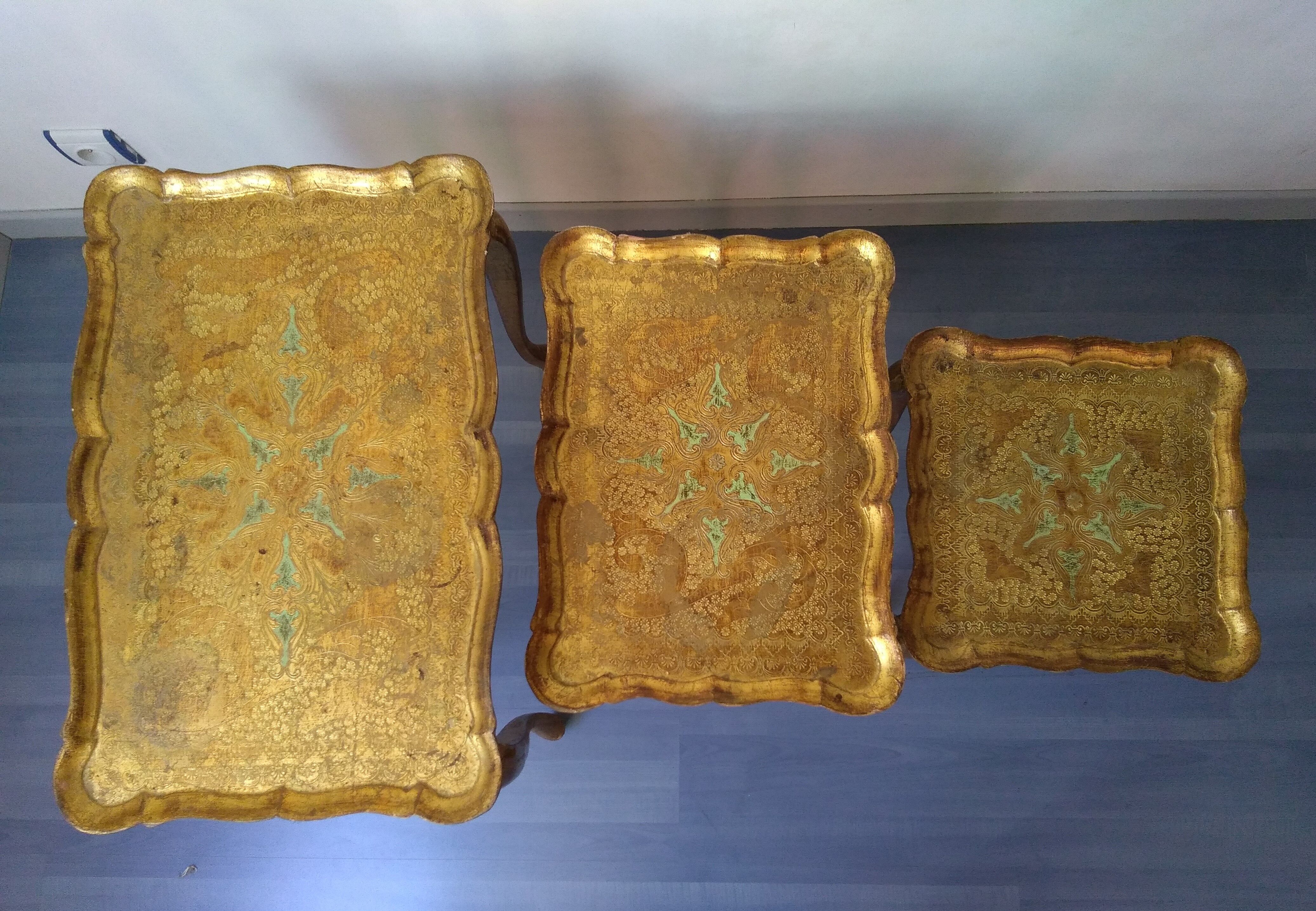 3 florentine pull out tables