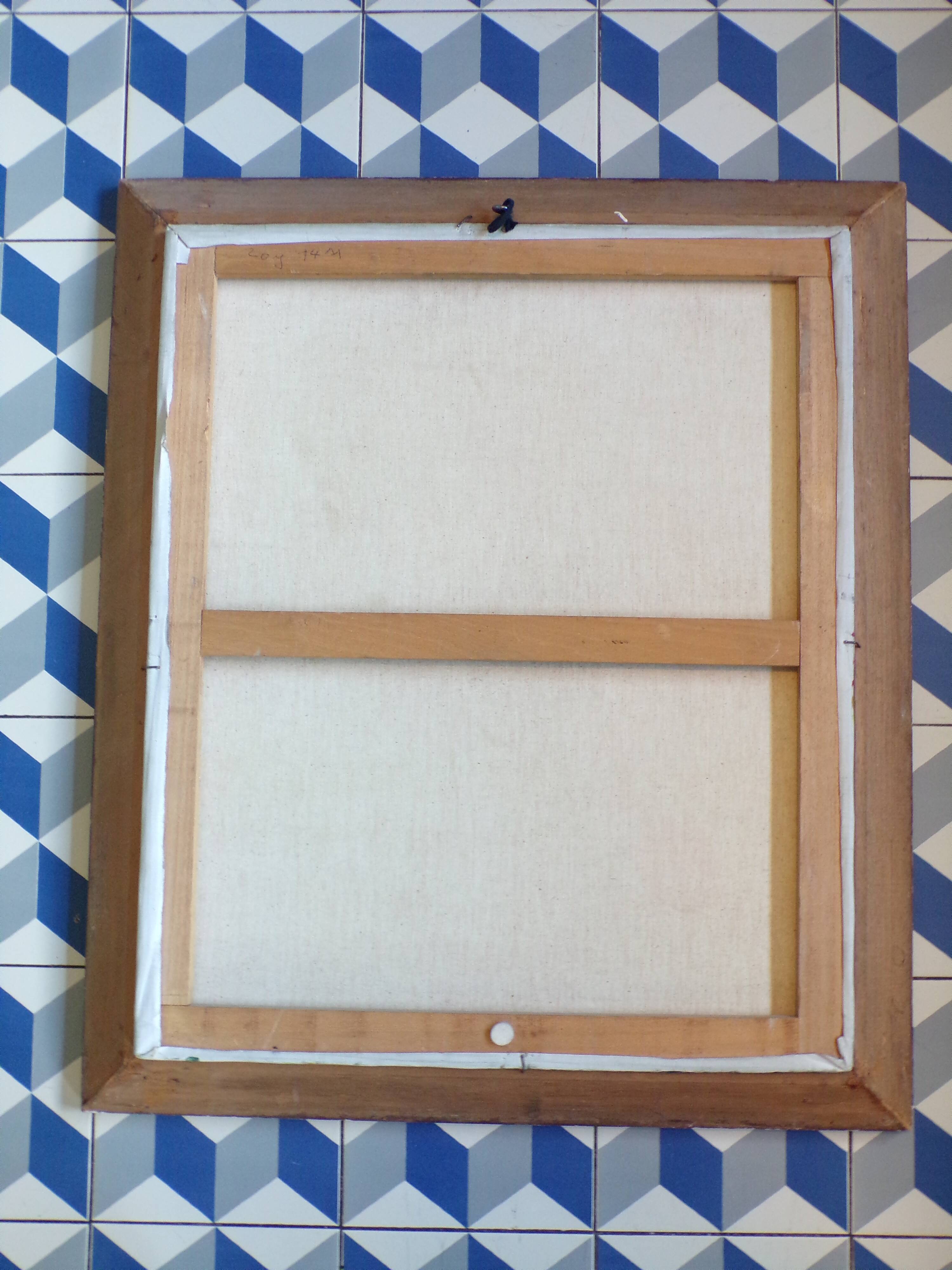 Old painting representing a bouquet of flowers