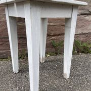 vintage rustic stool, French farmer Painted stool shabby chic 1930