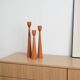 Teak candlestick, Danish design, 1970s, made in Denmark