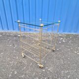 Side table, rolling trolley, vintage vinyl door