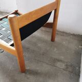 Pair of designer leather armchairs 80s