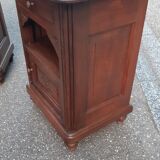 Art deco oak and marble bedside tables