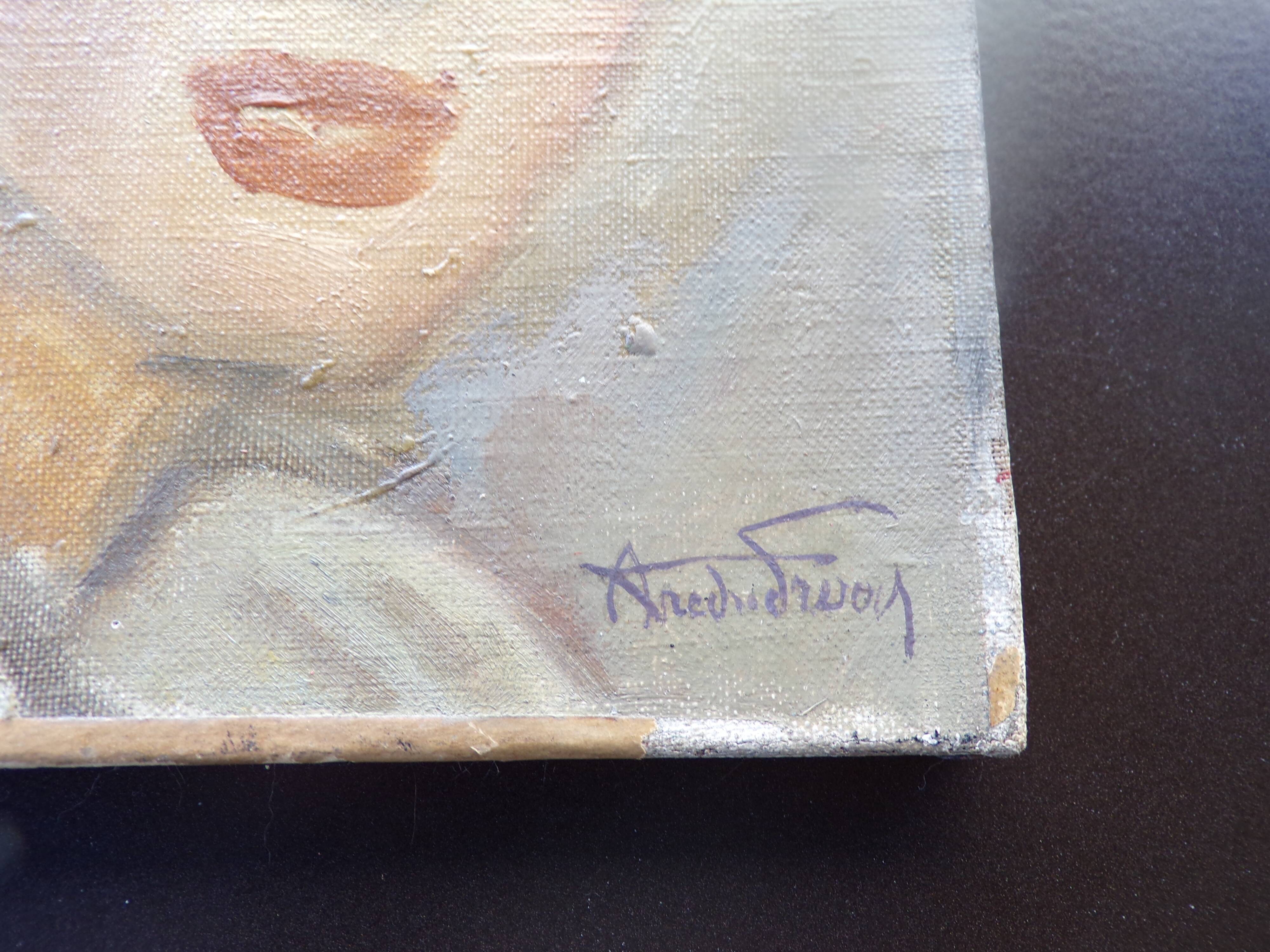 Huile sur toile, portait de femme - 24 x 19