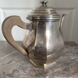 Antique Silver-Plated Metal Teapot Art Deco