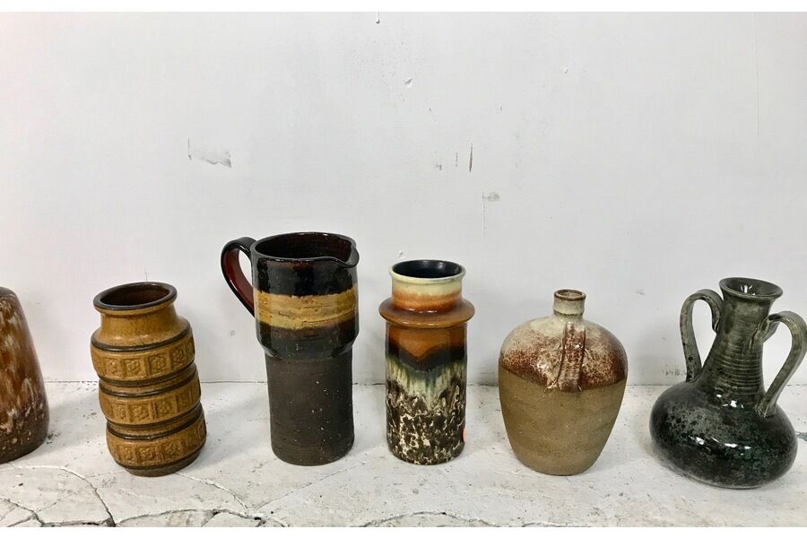 Set of 15 1960 ceramic vases