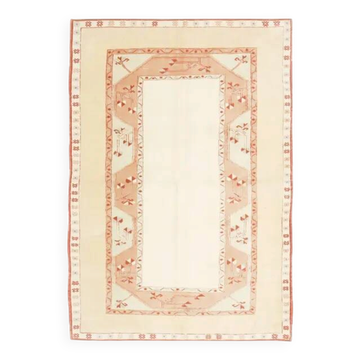 Vintage Turkish Hand-Knotted Wool Cotton Beige Area Rug 160x235