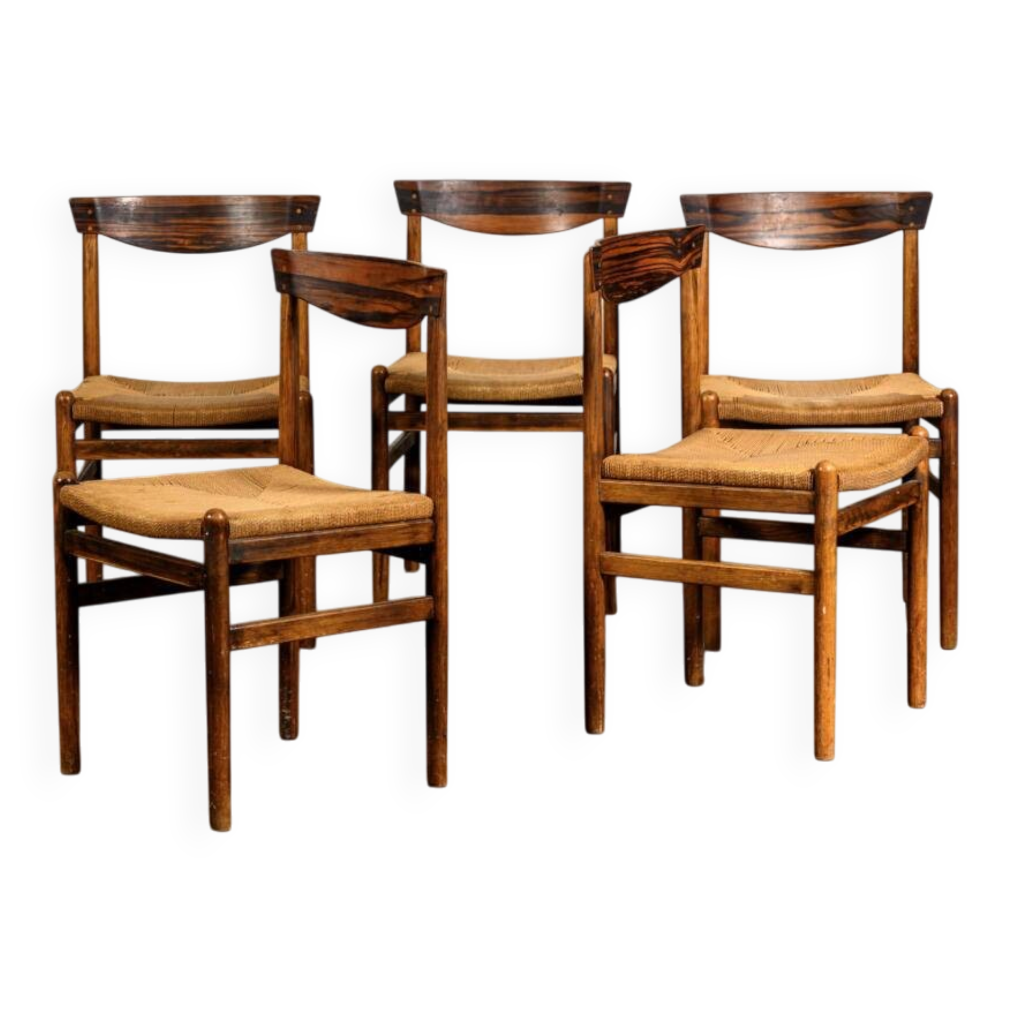 Set of 5 rope chairs
