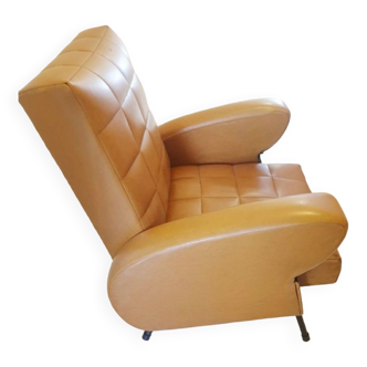 Fauteuil italien vintage en skai de 1988