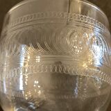 10 blown and engraved stemmed glasses