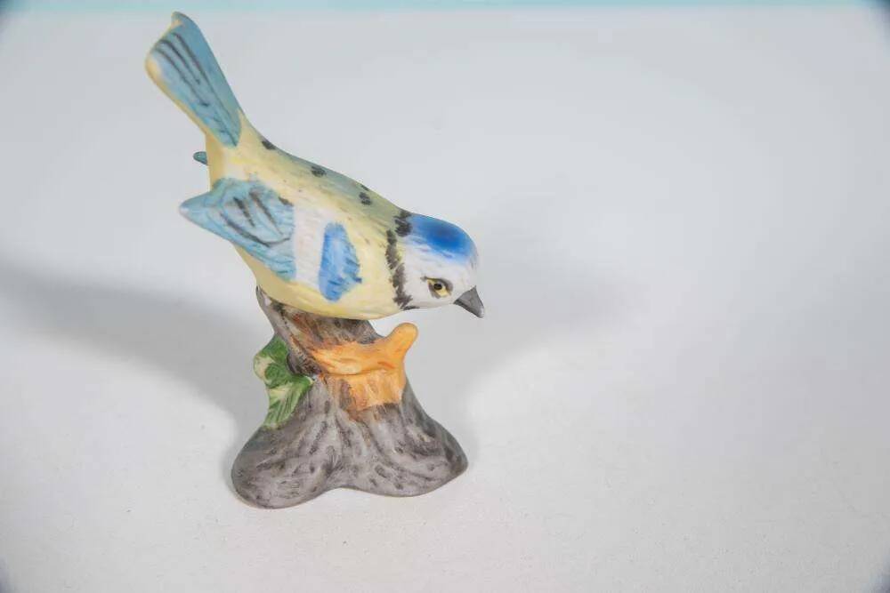 Vintage porcelain bird Blue Tit