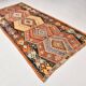 Red & Green Wide Turkish Runner Rug, 163x169cm