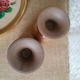 Duo of mazagran cups in vintage Montgolfier sandstone