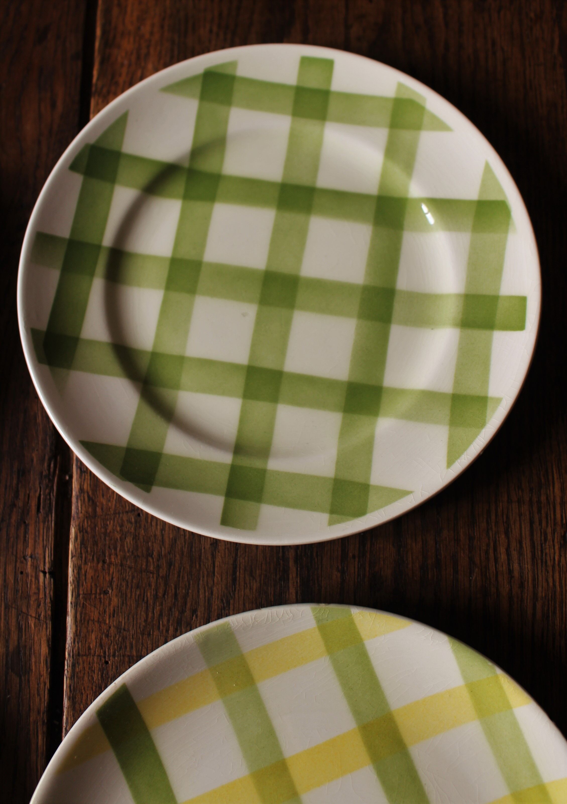 Lot 6 small vintage Scottish plates green yellow