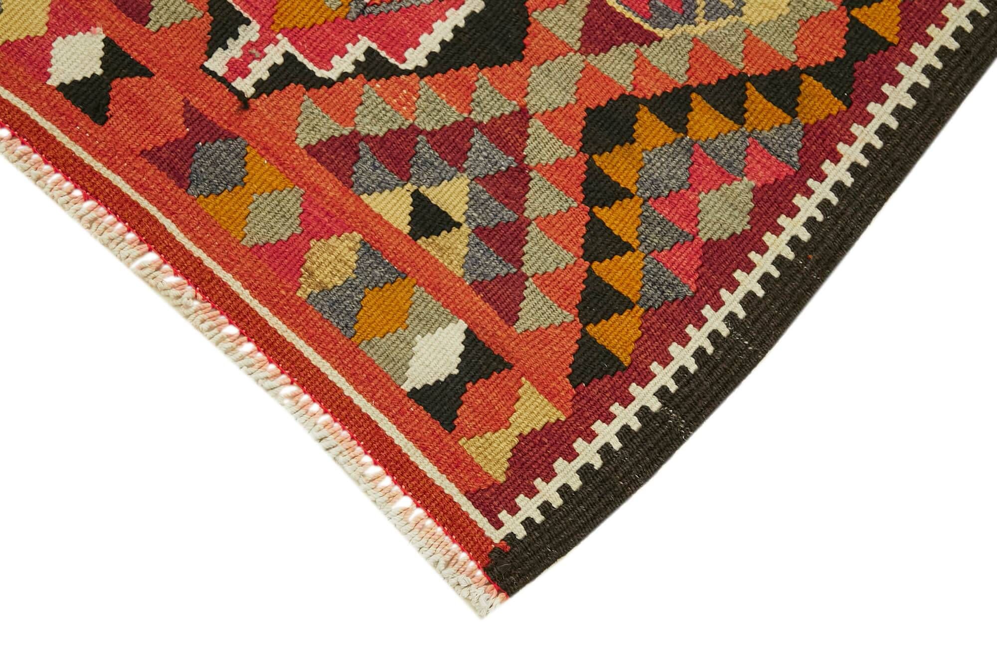 Turkish Handwoven Vintage Herki Kilim 83 cm x 363 cm