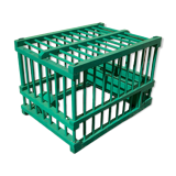 Vintage bird cage in green wood retro paint