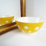 Bol jaune à pois blanc Sarreguemines