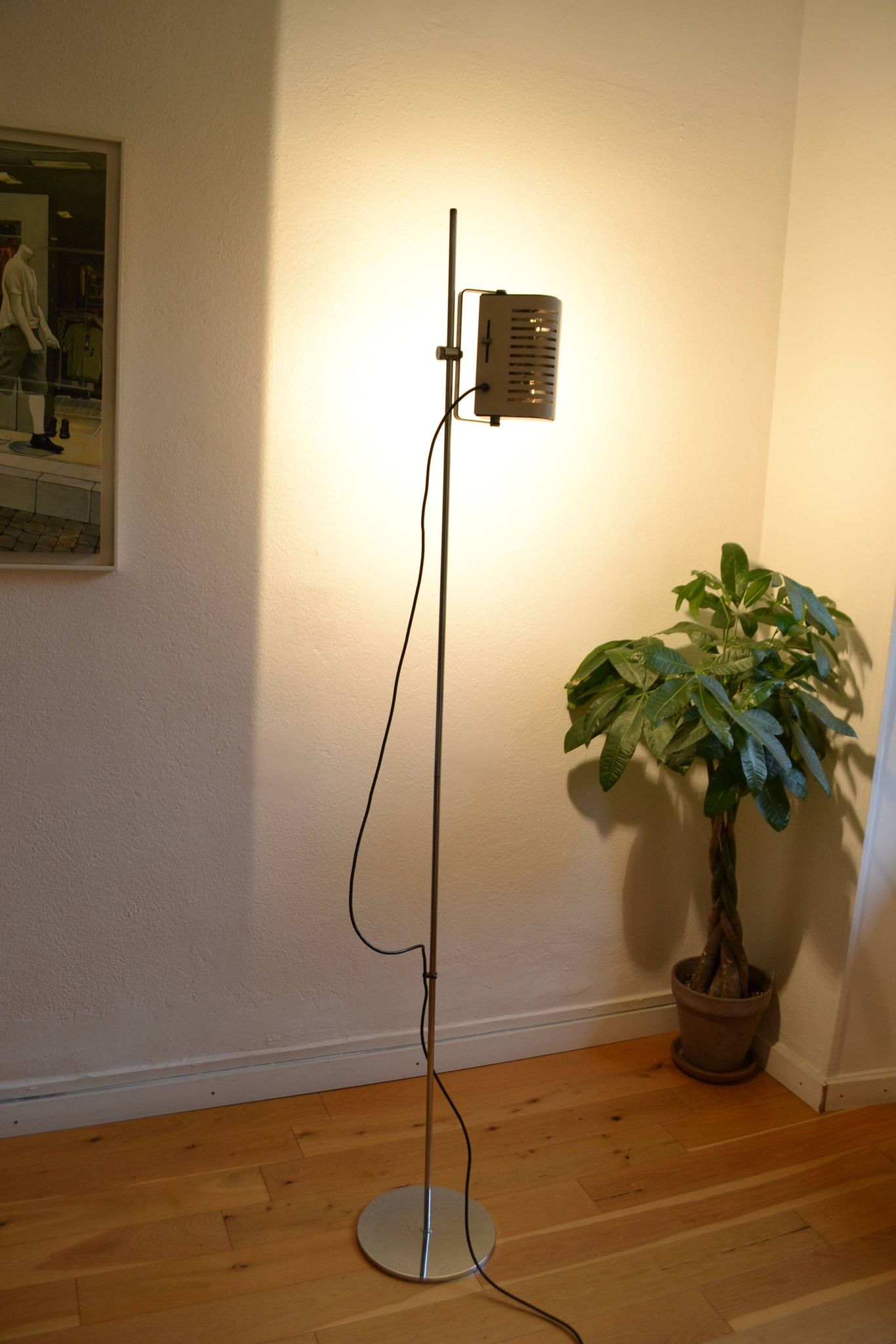 White halogen floor lamp, DLG 626 design, Joe Colombo, circa 1970