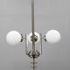 Czechoslovak Art Deco nickel chandelier with three opaline glass globes